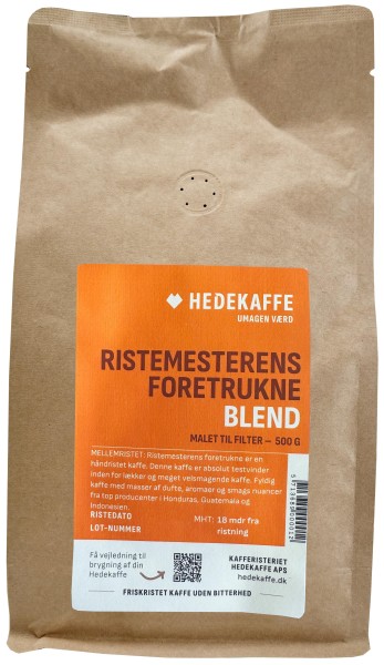 Hedekaffe Ristemesterens Foretrukne Blend gemahlen